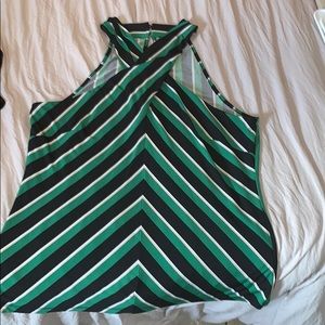 Green and black blouse